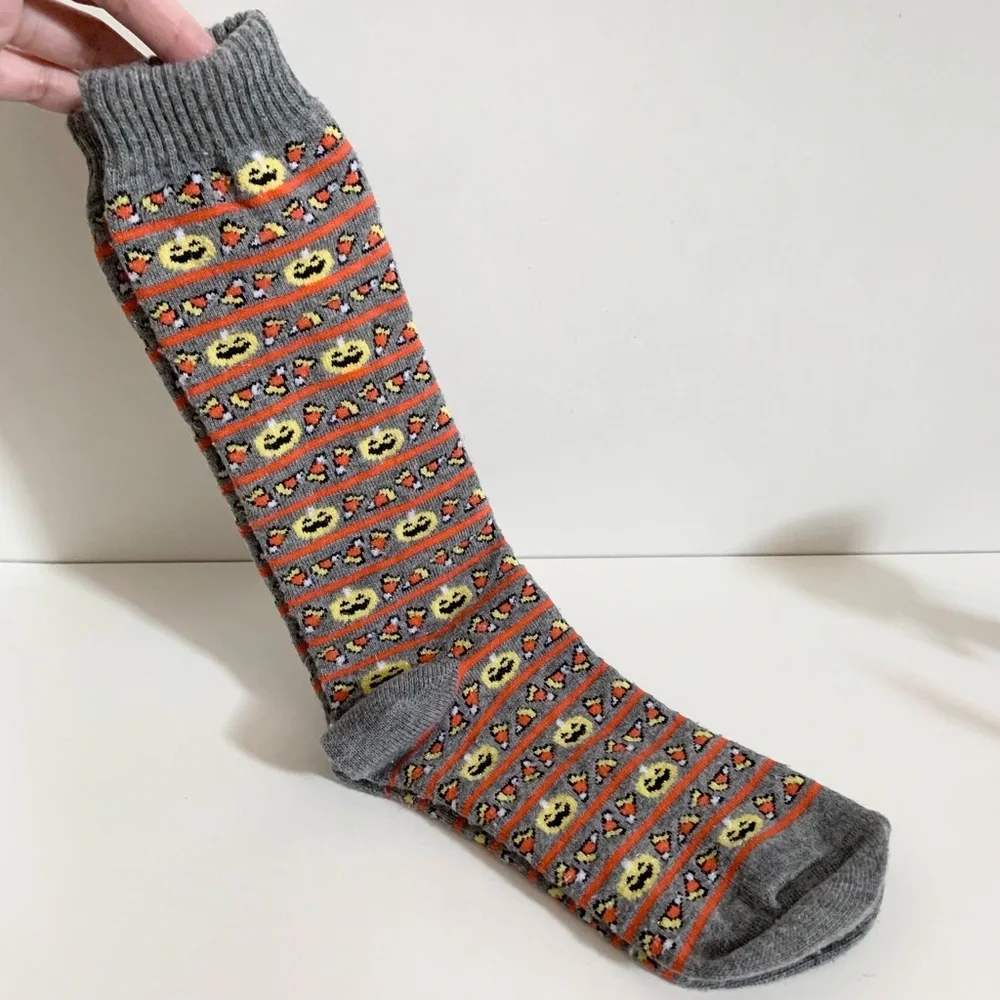 Vintage Halloween glitter socks candy corn and Jack o lanterns